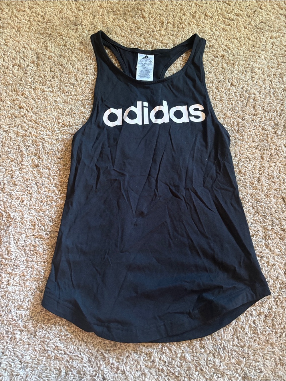 adidas Black Logo Racerback Tank